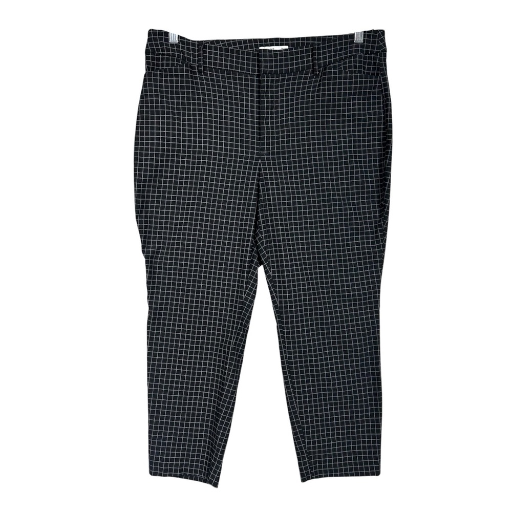 Nine West Check Career Slim Ankle Pant Sz 18 Petite Black